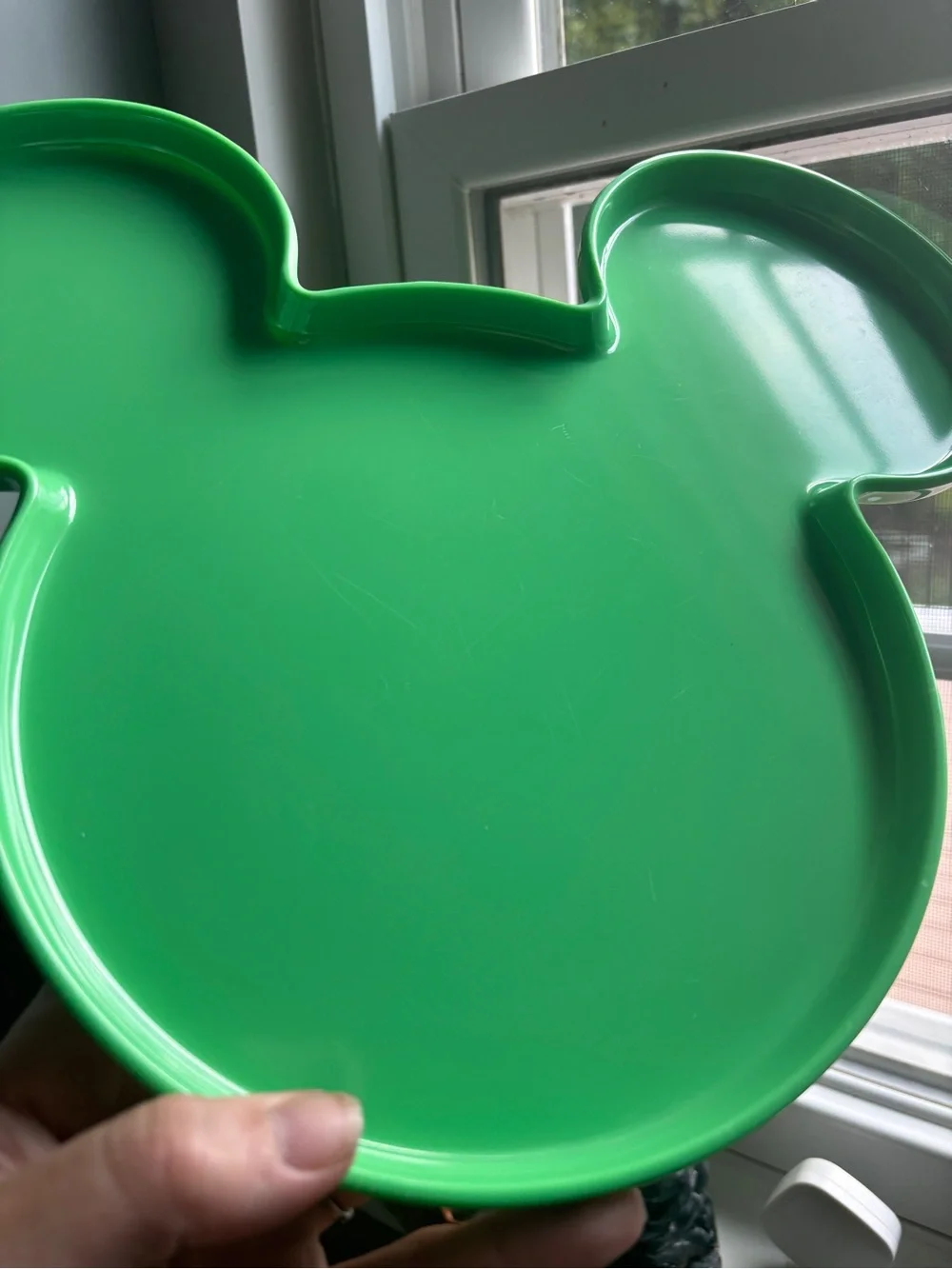 Disney Colorful Mickey-Shaped Melamine Plates — Blue, Red, Green, Orange